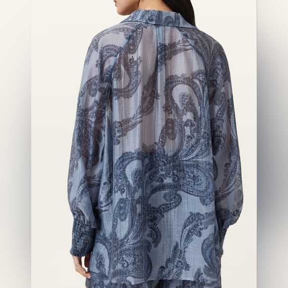 All Saints Isla Printed Long Sleeve Shirt - Picture 3 of 7